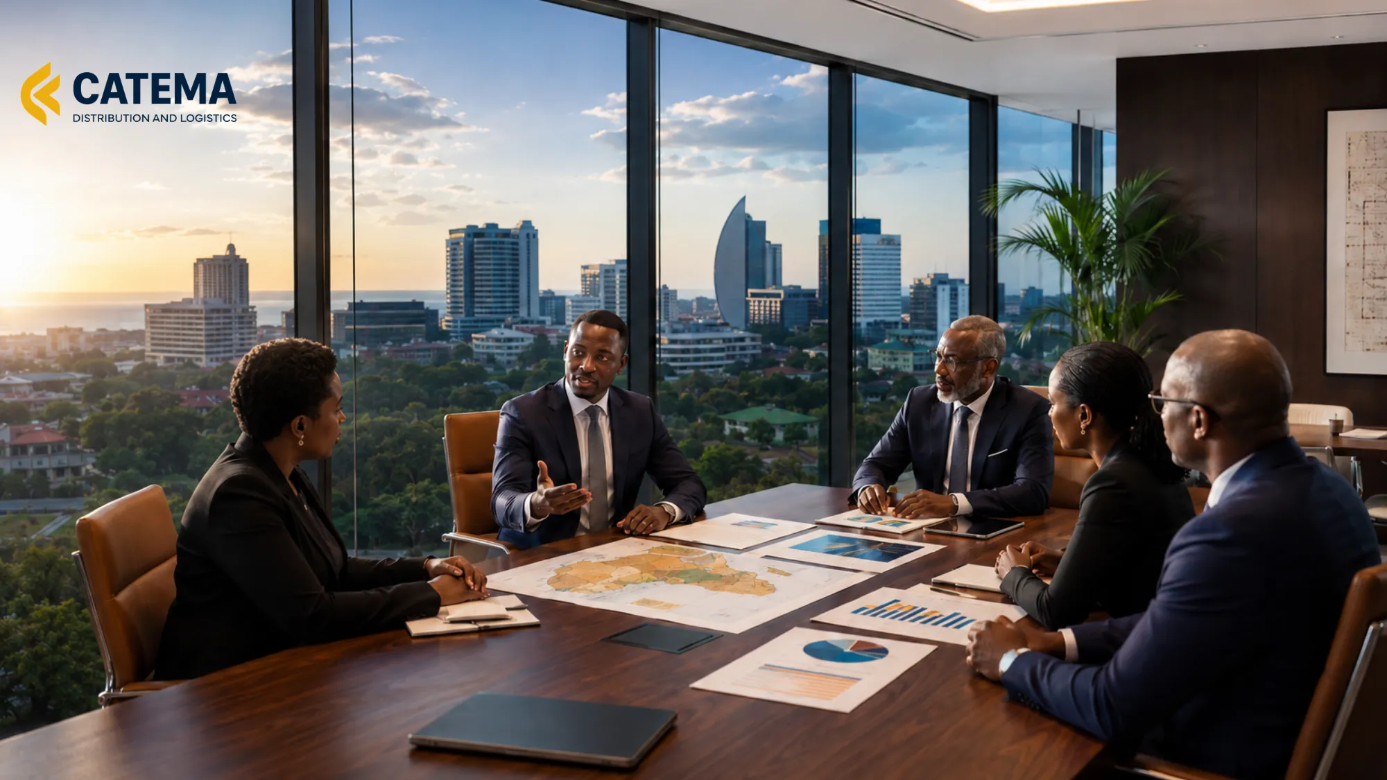CATEMA executives and business leaders discussing market entry and expansion strategies for Ghana and the ECOWAS region.